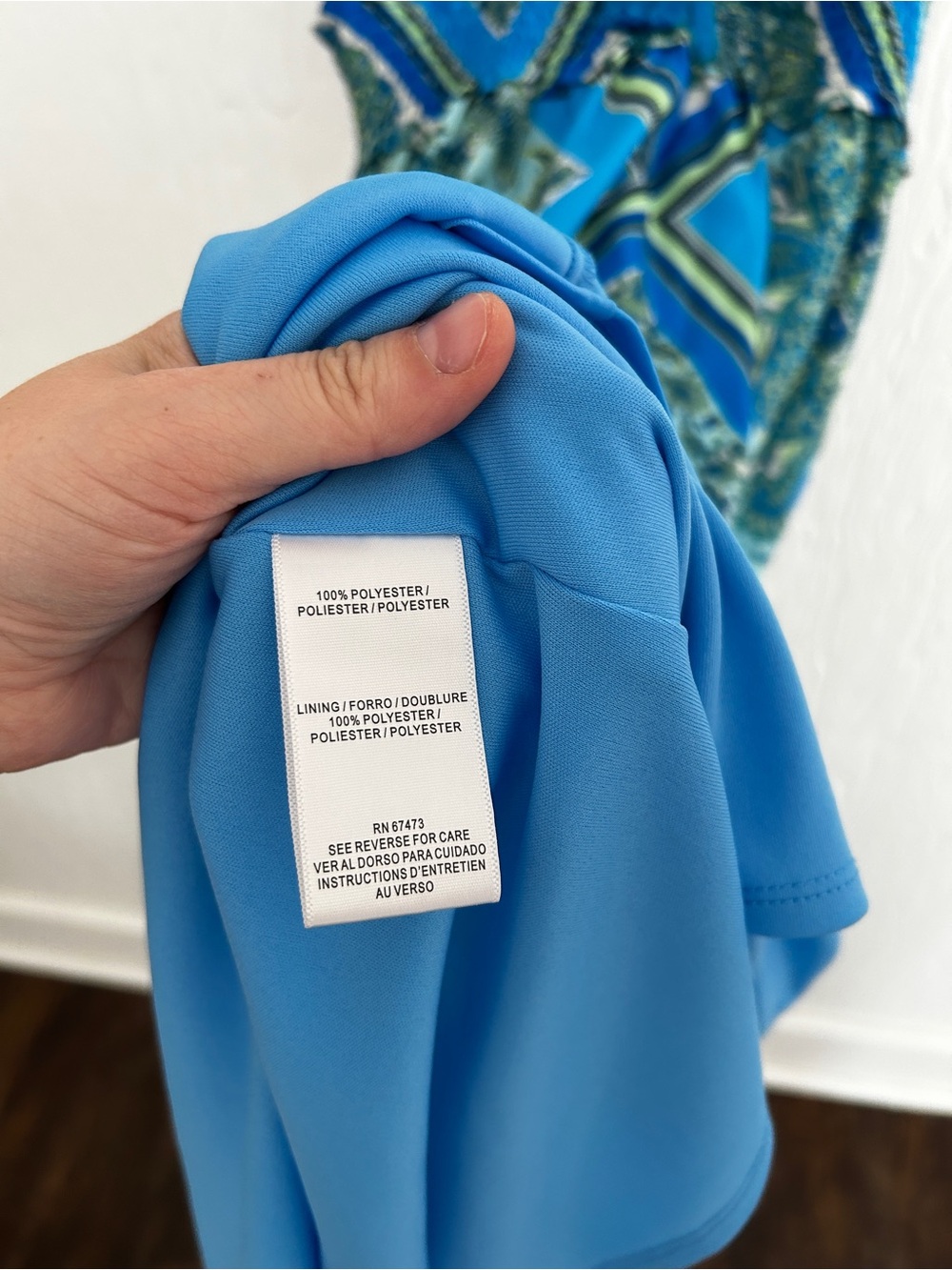 Taylor Blue & Teal Geometric Halter Maxi Dress - Picture 4 of 6